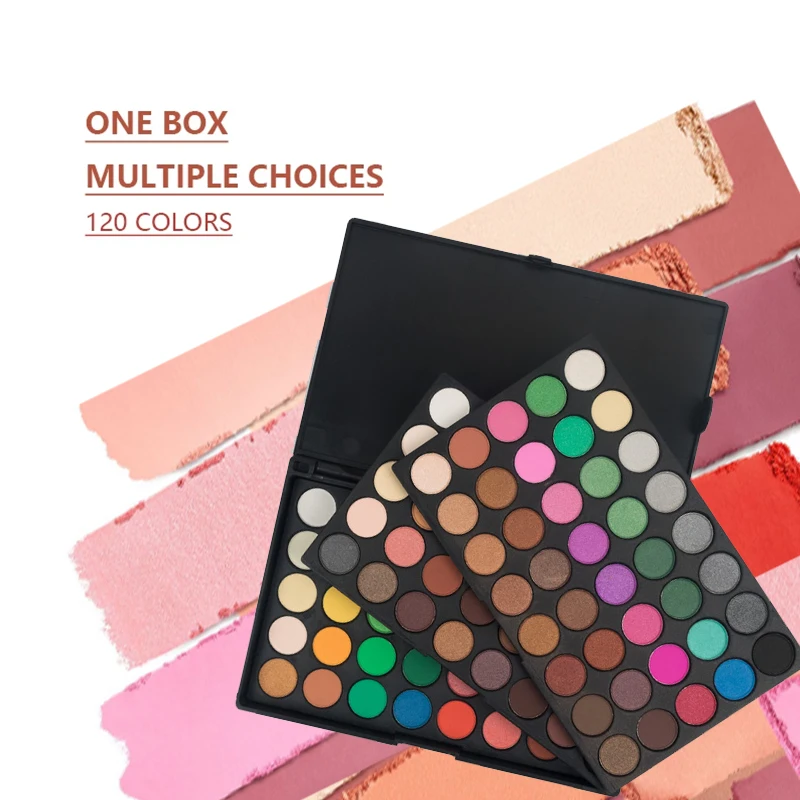 120 Color Eye Makeup,3-in-1 Eyeshadow Palette,Highly Pigmented Long Lasting Matte & Shimmer Finishes,Nude & Earth Eye Shadow - 4