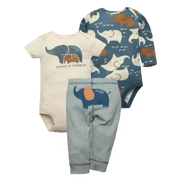 Set di Abbigliamento per Neonati, Completo 3 Pezzi per Bambino, Body+Pantaloni, Outfit per Bambina, Pigiama per Neonati in Puro Cotone