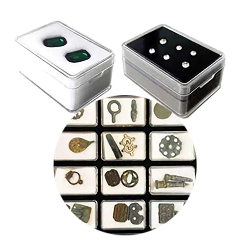 

Wholesale Gemstone Jewelry Storage Box Loose Diamond Display Holder Case Gems Ring Ornaments Pendant Organizer Package Box 5Pcs