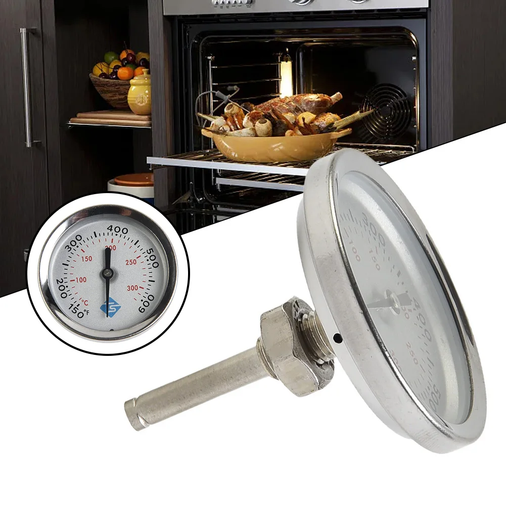 1PC Thermometer Grill Replacement Parts Silver BBQ Grill Bimental Oven Pointer 150-600℉ for Weber for Genesis Gold Models