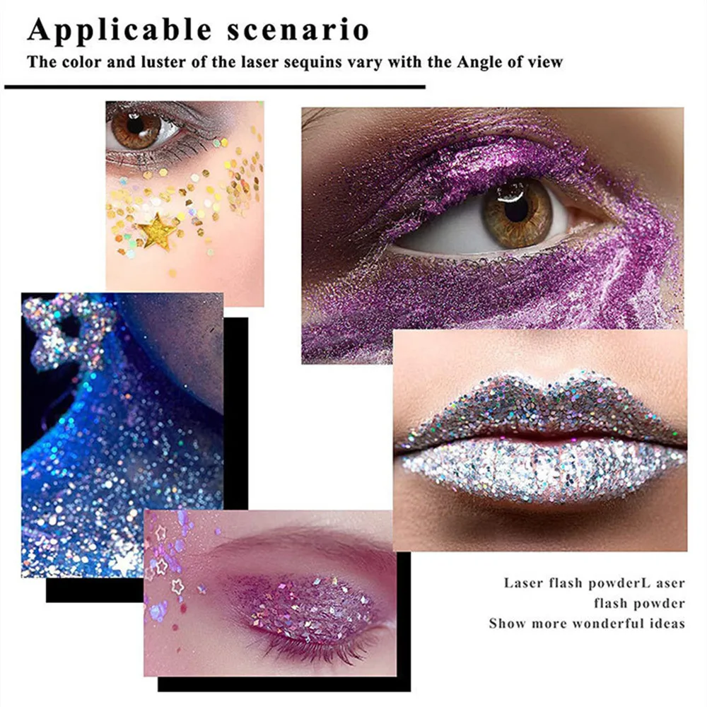 Face Body Glitter Gel 6 Color Set Long Lasting Sparkling Hair Nails Makeup Festival, Glitter Gel Makeup, Holographic Glitter Makeup, Glitter Makeup