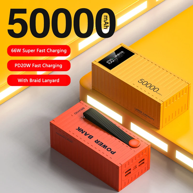 

Power Bank 50000mAh with 66W PD Fast Charging Powerbank Portable Charger External Battery Pack for iPhone Huawei Xiaomi Samsung