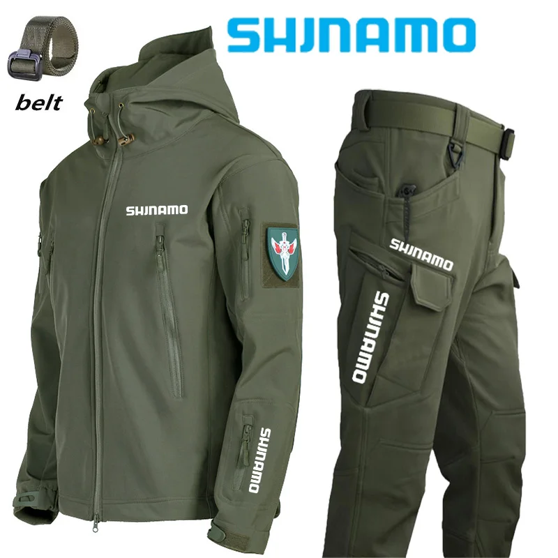

Shark Skin Soft Shell Charge Coat Set New Outdoor Waterproof Fishing Suit Breathable Tactical Suit Windproof Mountaineering Suit