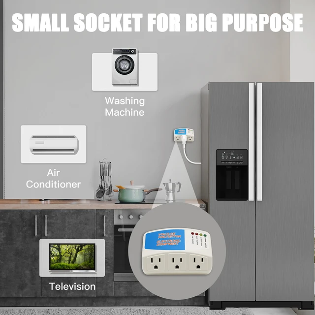 BSEED Power Surge Protector 120V Triple Wall ซ็อกเก็ตแรงดันไฟฟ้า Protector Home Refrige Brownout ปลั๊ก US มาตรฐาน 2/3 แพ็ค 4
