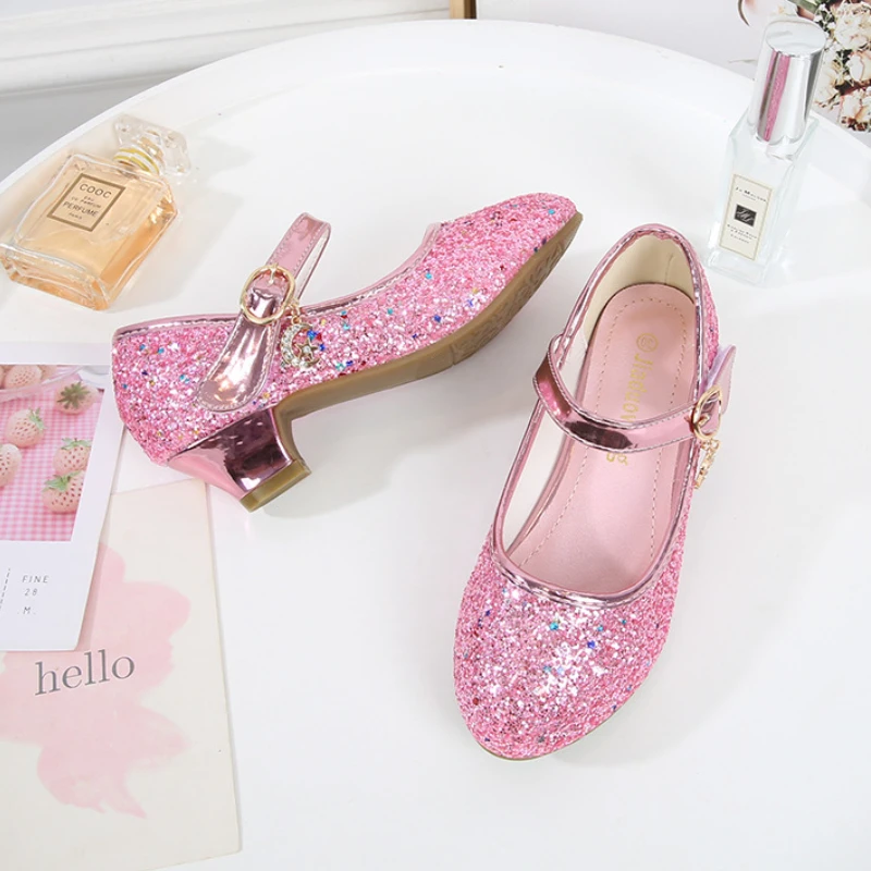Glitter Leather Kids Party Shoes