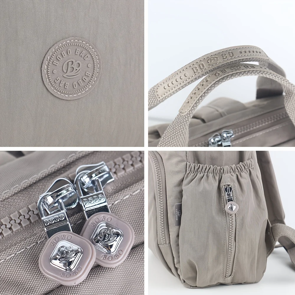 Women's Nylon Travel and School Backpack with Large Capacity and Multiple Pockets