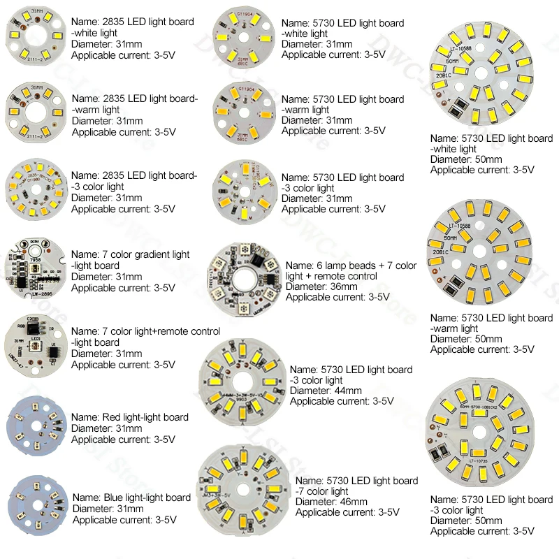 รูปสินค้า แผง LED ปรับแสงได้ 3000K-6000K 3W 5V 30+ ดวง