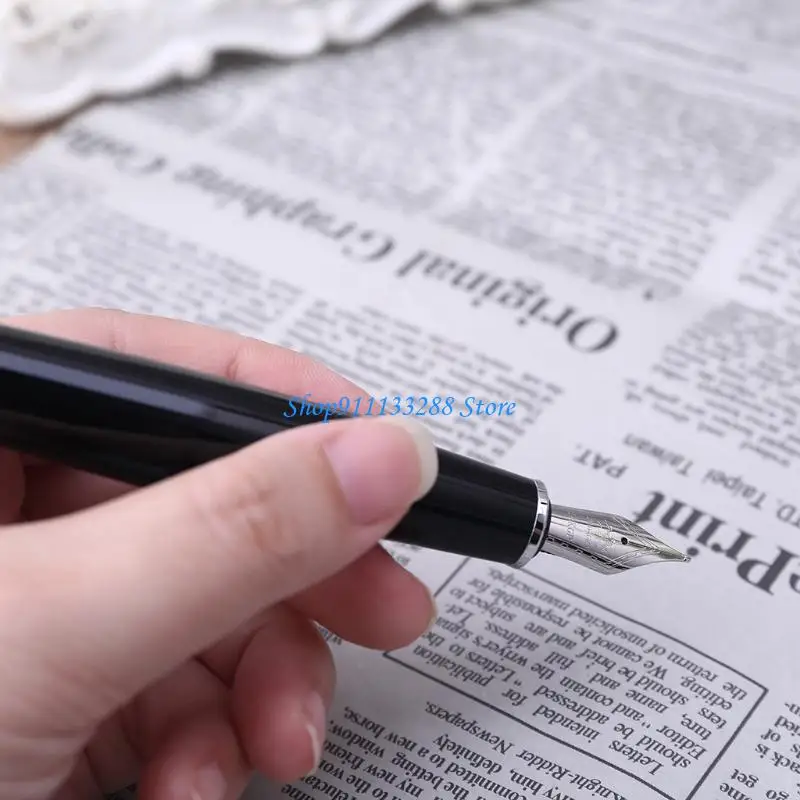 G88D New Jinhao 159 검정색과 은색 M 펜촉 만년필 두꺼운