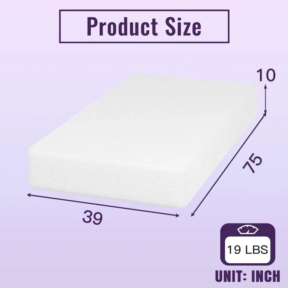 6 Inch Gel Memory Foam Mattress Mattress Bamboo Charcoal Infused in a Box Medium