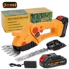 Jemi Tool Portable Cordless Electric Hedge Trimmer, 2-in-1 Handheld Hedge Machine for Mowing Lawns, Gardens, Shrubs 1
