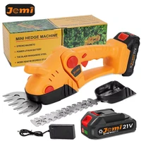Jemi Tool Portable Cordless Electric Hedge Trimmer, 2-in-1 Handheld Hedge Machine for Mowing Lawns, Gardens, Shrubs 1