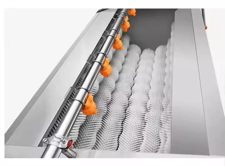 Electric Commercial Industrial Brush Roller Vegetable Carrot Sweet Potato Cleaning Washer Washing And Peeling Peeler Machine 6