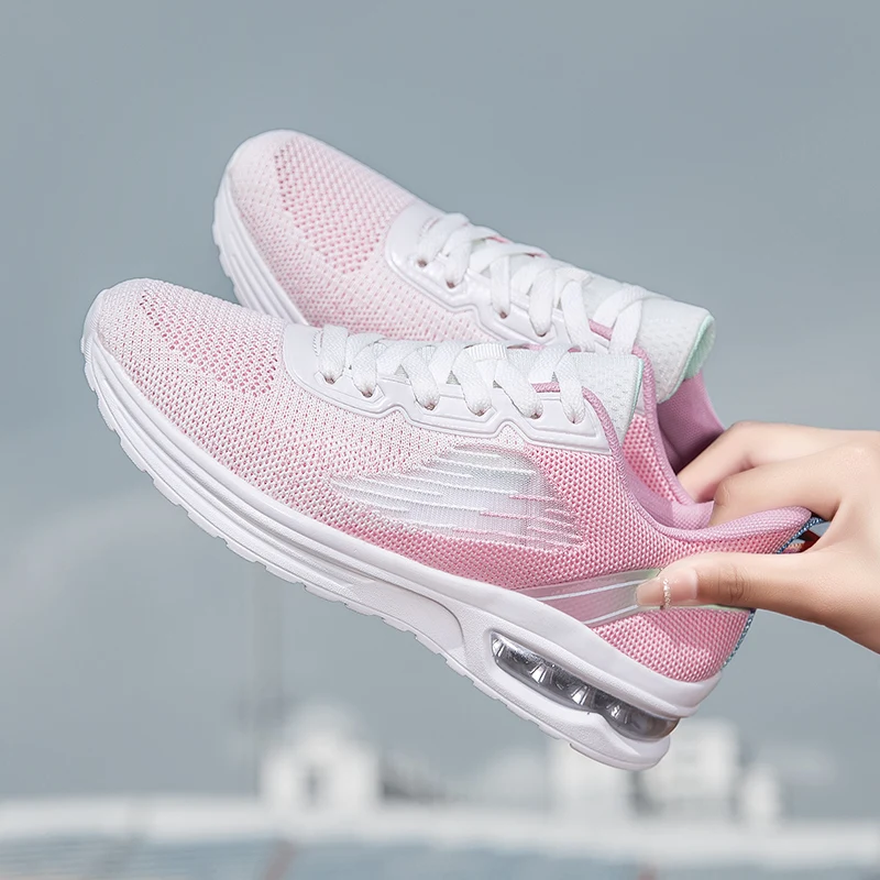 Womens Running Shoes Outdoor Jogging Sneakers Trend Air Cushion Sports Shoes Female Fitness Sneakers Breathable Mesh Tennis Shoe