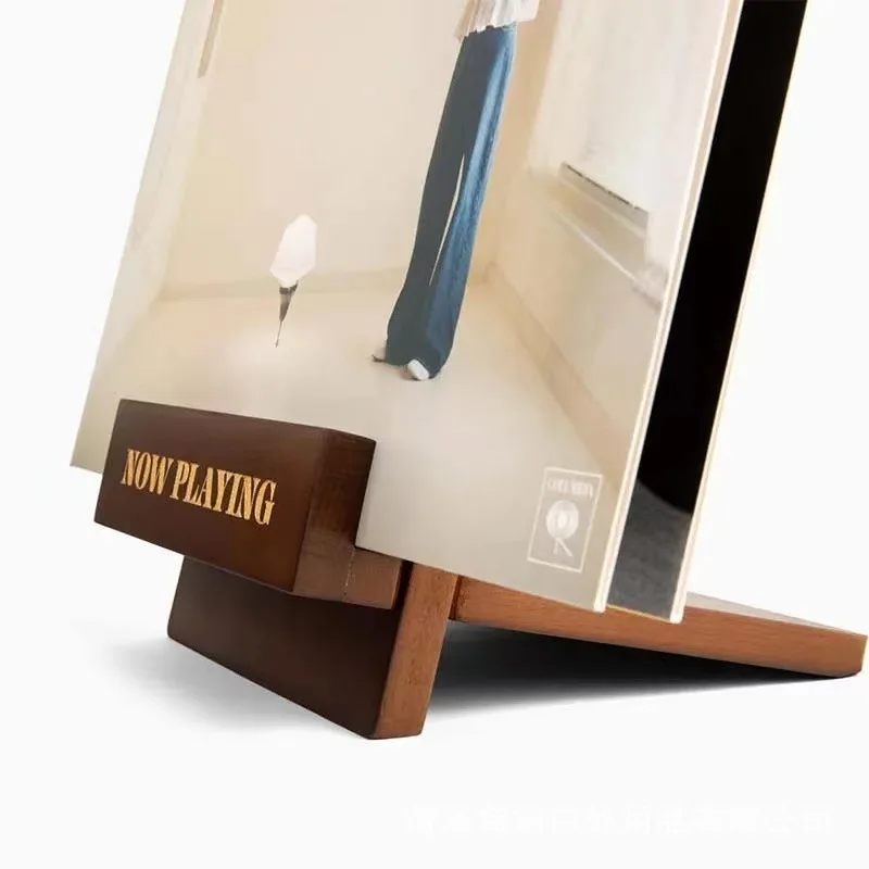 Vinyl Record Storage Rack Household  Solid Wood Record Display Holder 4