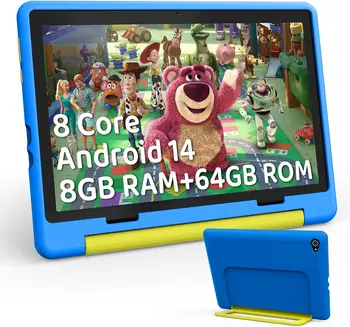 URAO 10 pollici modello cartone animato tablet per bambini Android Octa-Core 8 GB RAM 64 GB ROM giochi educativi per l'apprendimento compresse regali per bambini 1
