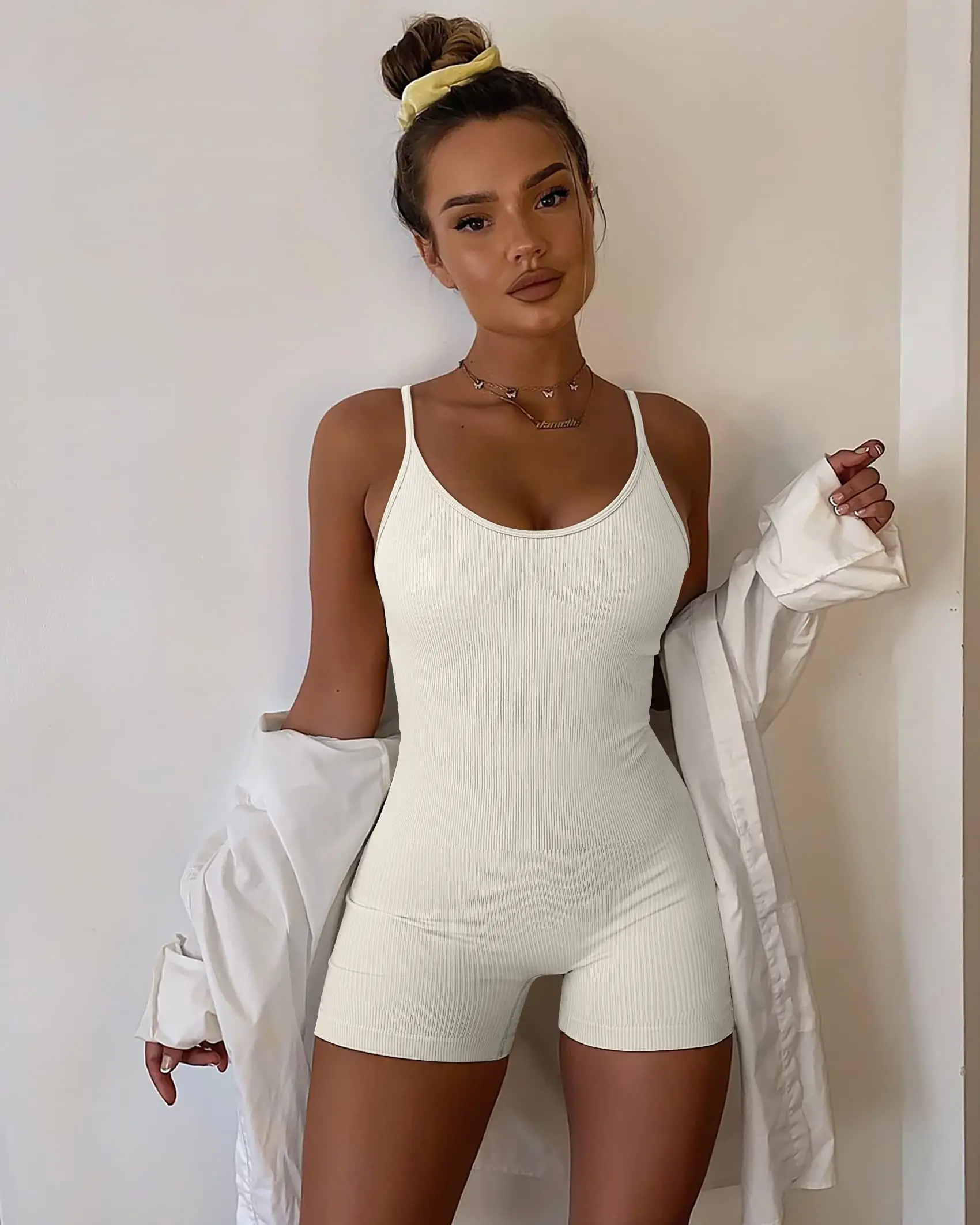 WomenSexyFitnessJumpsuitYogaSportswearShortSkinnyBodyconSling