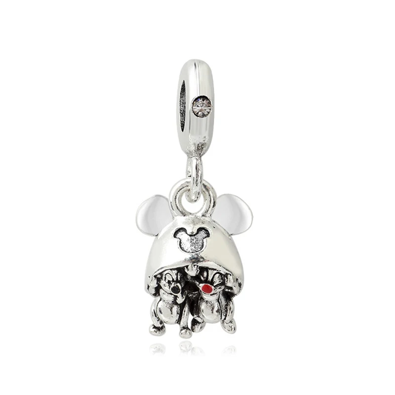 

Fit Pandora Cute Squirrel In Mickey Mouse Hat Charms Disney Chip an' Dale Pendant for Jewelry Making Women Bracelet Accessories