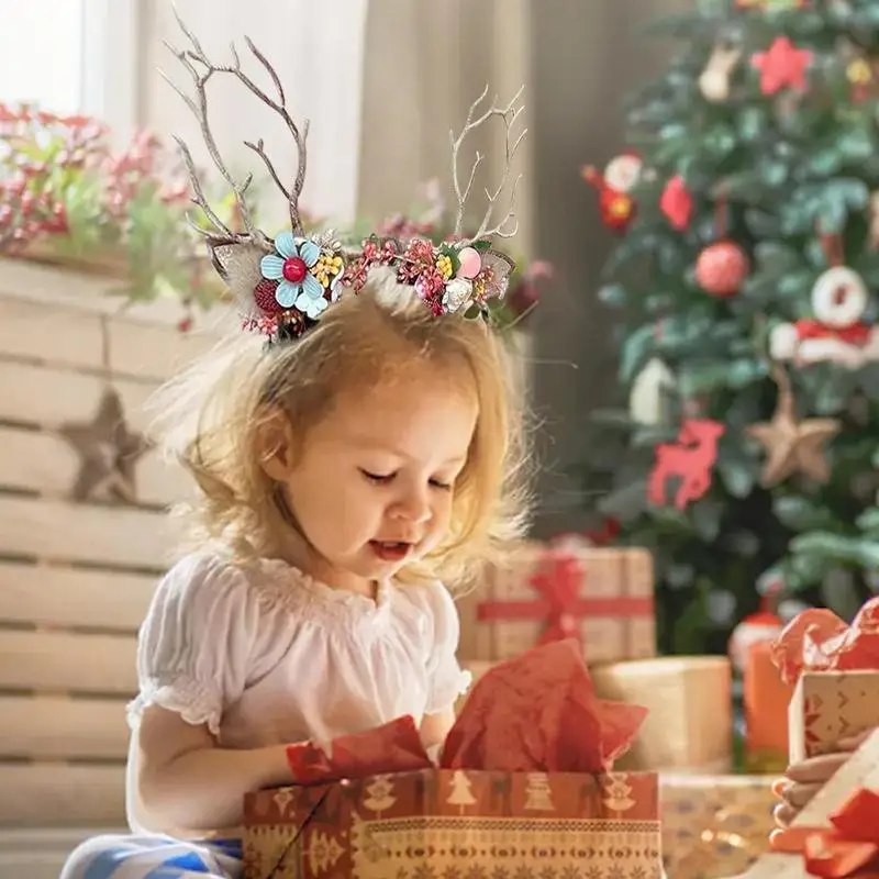 Kids Deer Headband Holiday Party Antler Hair Hoops Gift For Friends Kids Christmas Costume Hair Accessories For Weddings