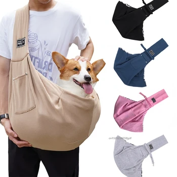 Trasportino a Tracolla per Cani - Porta Cani e Gatti a Mani Libere, Borsa a Tracolla per Cuccioli, Imbracatura di Sicurezza da Viaggio