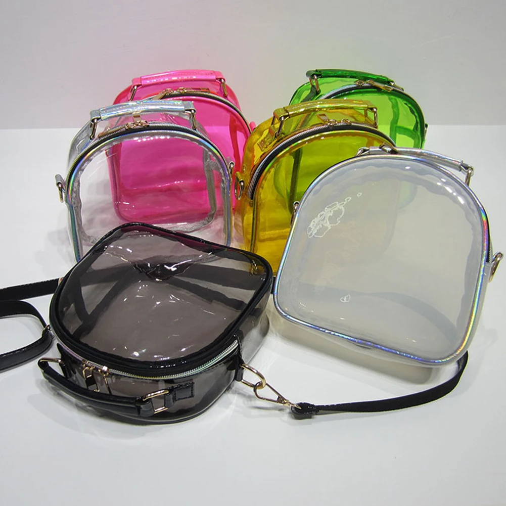 PVC Transparent Mini Crossbody Bags for Girls Fashion Jelly Clear Small