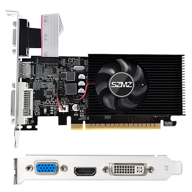 데스크탑 게이밍 비디오 카드, PC용 냉각 선풍기 포함, HDMI 호환 VGA DVI 포트 그래픽 카드, GT730, 610, 4 GB, 2GB, DDR3 128, 64 비트