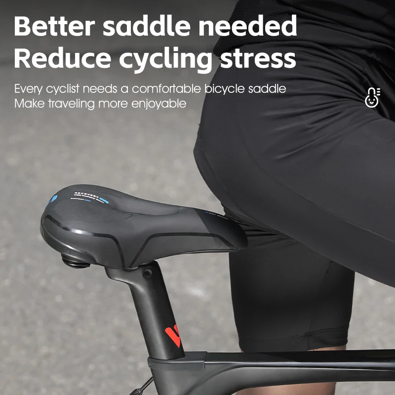 WEST BIKING Bicycle Saddle Hollow Breathable PU Waterproof Bike Saddle Widen Thicken Soft Rebound MTB Road Bike Cushion Seat