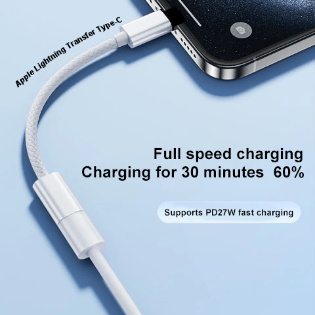 USB C To Lightning Fast Charging Cable Adapter for iPhone 15 Pro Max Plus Data Sync Cord USB Type C to iOS Connector accessories