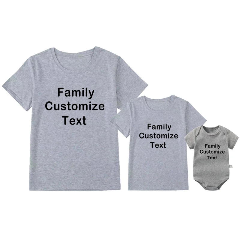 Custom Family Shirt Personalized Family T-shirts Custom Text on Shirt Cotton Unisex Tshirts Daddy Mommy Kids Shirt Baby Bodysuit 4