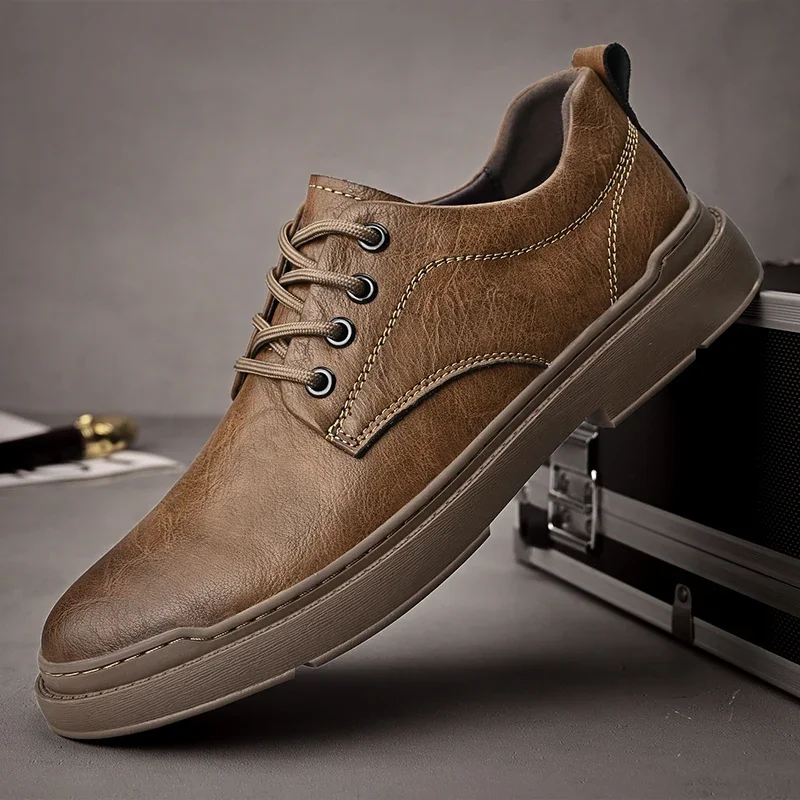 

Spring Autumn Men's Leather Shoes Retro Style Shoes Men Casual Leather Luxury Brand Italian Shoes Designer 2023 New Fashion