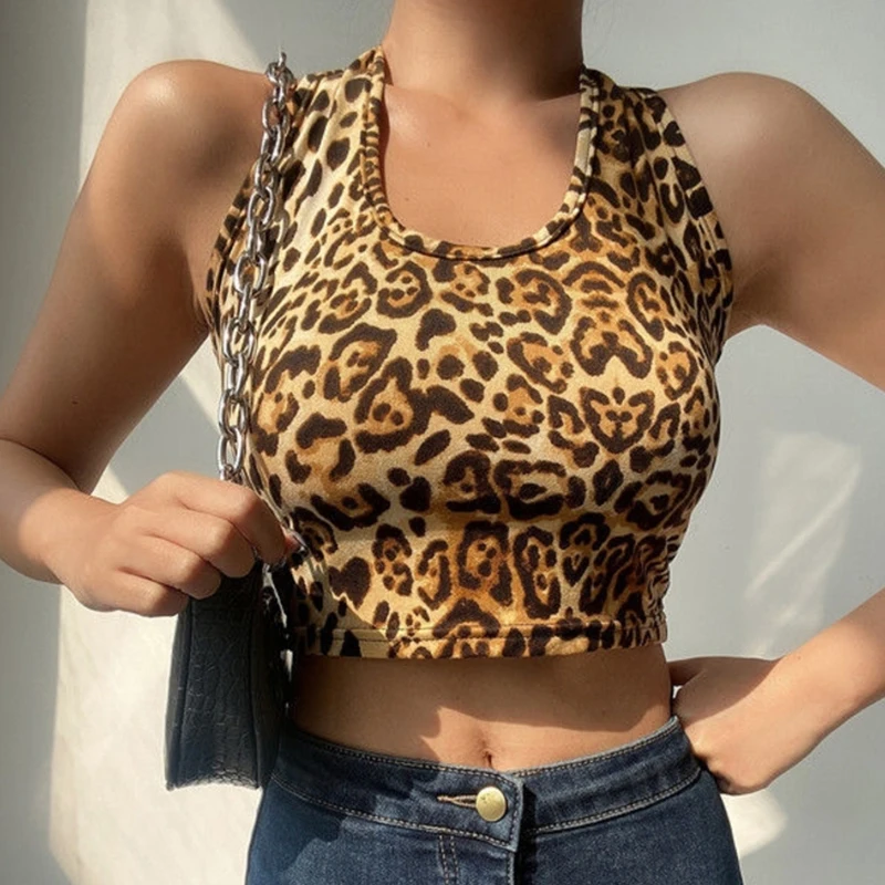 

Women's Crop Top American Retro Halter Slim Casual Sleeveless Tank Tops