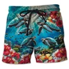 Animal Turtle 3D Printed Short Pants For Men Clothes Casual Hawaiian Sea Animal Beach Shorts Loggerheads Trunks Kids Trousers 2