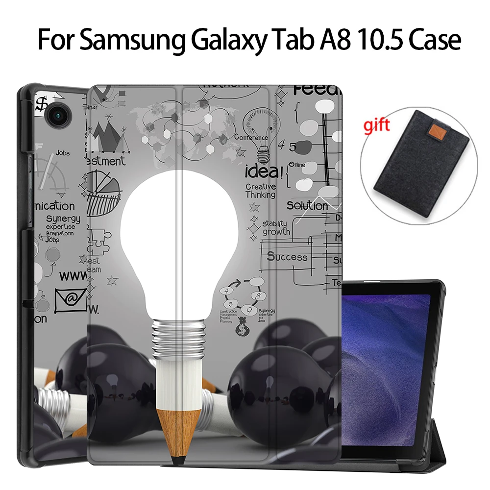 삼성 갤럭시 탭 a8에 대한 MTT 2022 케이스 10.5 인치 SM-X200 SM-X205 SM-X207 PU 가죽 플립 스탠드 스마트 커버 보호 Funda