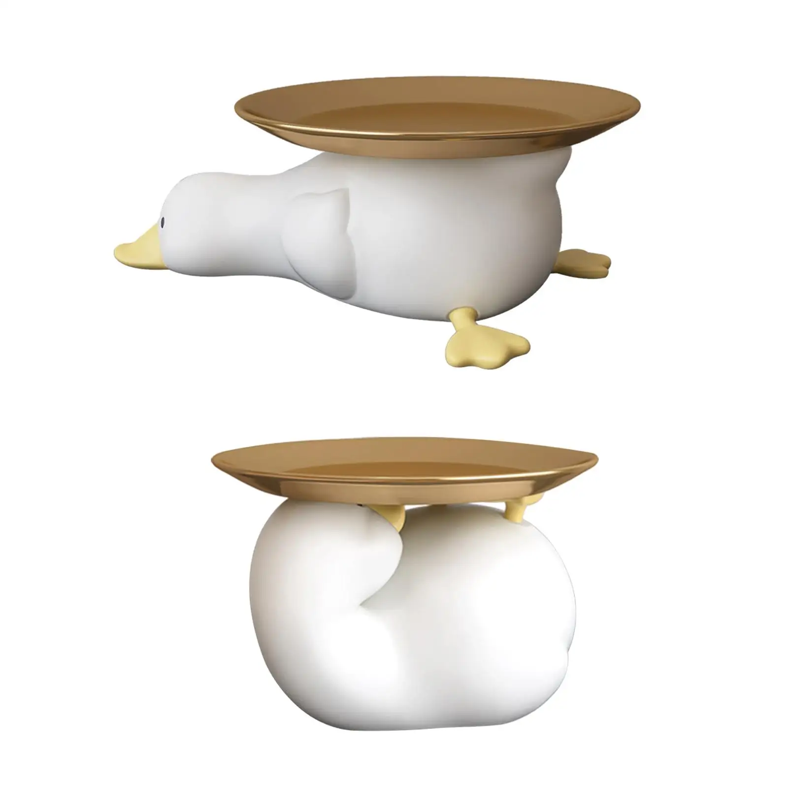 

Duck Statue Multifunction Cute Home Decor Jewelry Earrings Tray Animal Sculpture Candy Bowl for Entrance Table Cabinet Bedroom