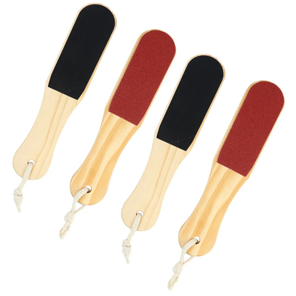 

4Pcs Double Sided Wood Feet Files Dead Skin Remover Pedicure Rub Foot Tool