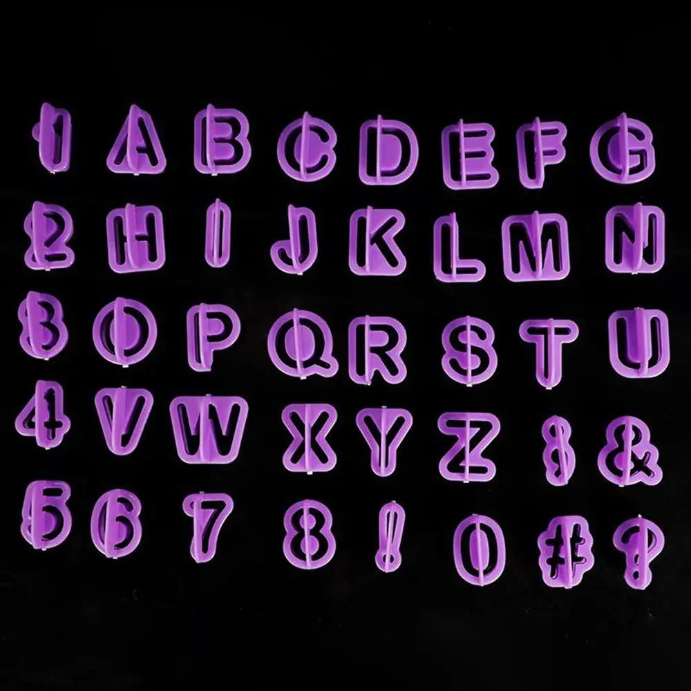 40pcs/set Alphabet Cake Molds Figure Plastic Letter Fondant Mold Icing Cookie Cutter Number Mould Baking Decorating Tools | Дом и сад