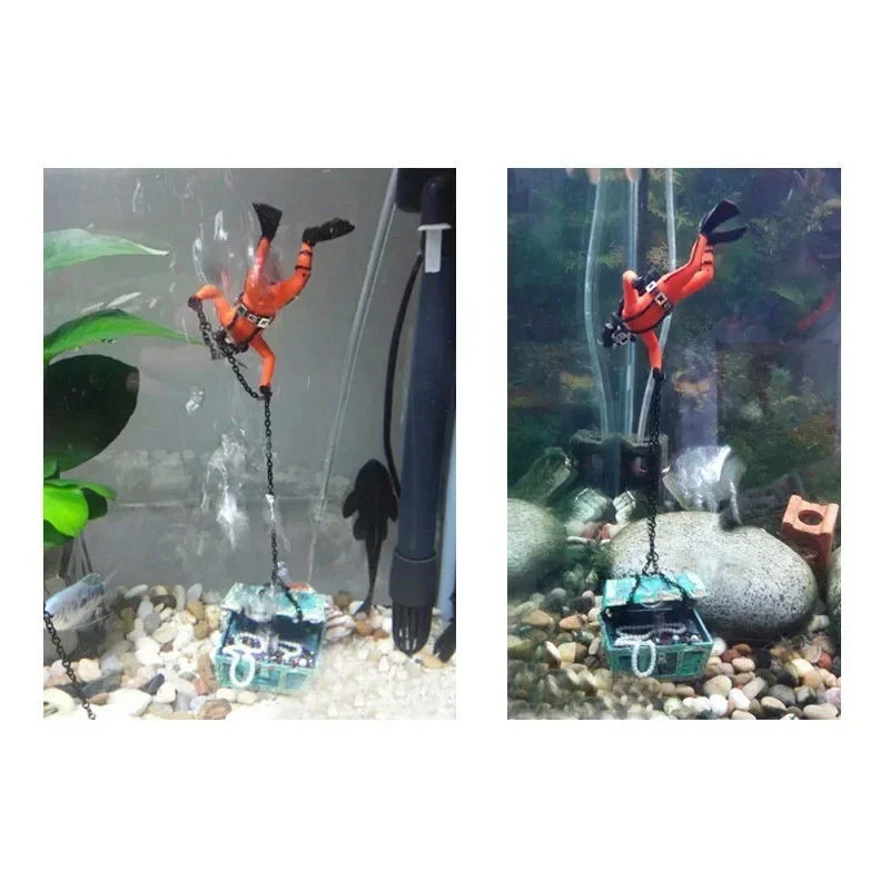 Resin Treasure Hunter Diver Fish Tank Decor Mini Submarine Ornament Aquarium Decoration Underwater Landscape fish tank ornaments,fish tank decorations,aquarium ornaments