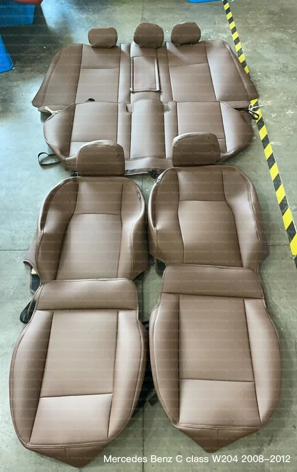 Bremer Sitzbezüge Mercedes C-Klasse W205 S205 Fahrer & Beifahrer Ab 2014 2021 2er Pack In Schwarz Rote Naht Ps802 Bremer Sitzbezuege