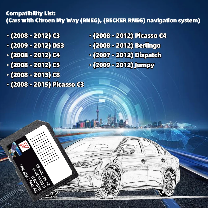 Maps Europe Morocco Update Sat Nav My Way system 16GB SD Card Citroen DS3 C3/C4/C5/C8 Berlingo Dispatch Car T1000-39240