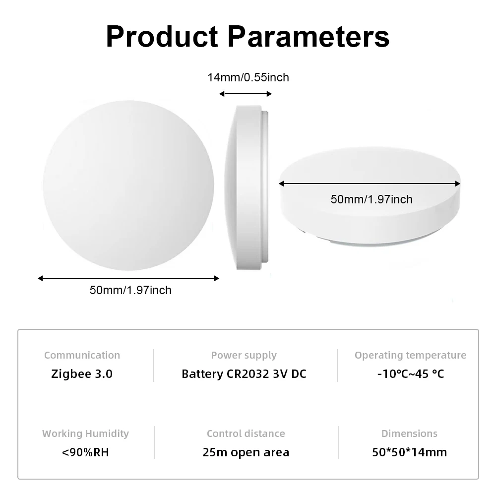 Smart Zigbee Button Scene Switch Voice Control Tuya Wireless Button Smart Life A
