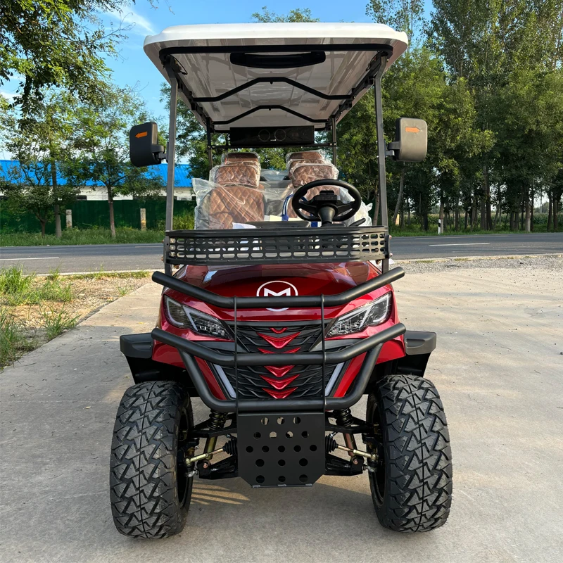 60V Electric Luxury Off-road Golf Cart Full Car LED Lights Four-wheeler Club 4+2 6 Seat Electric Golf Cart
