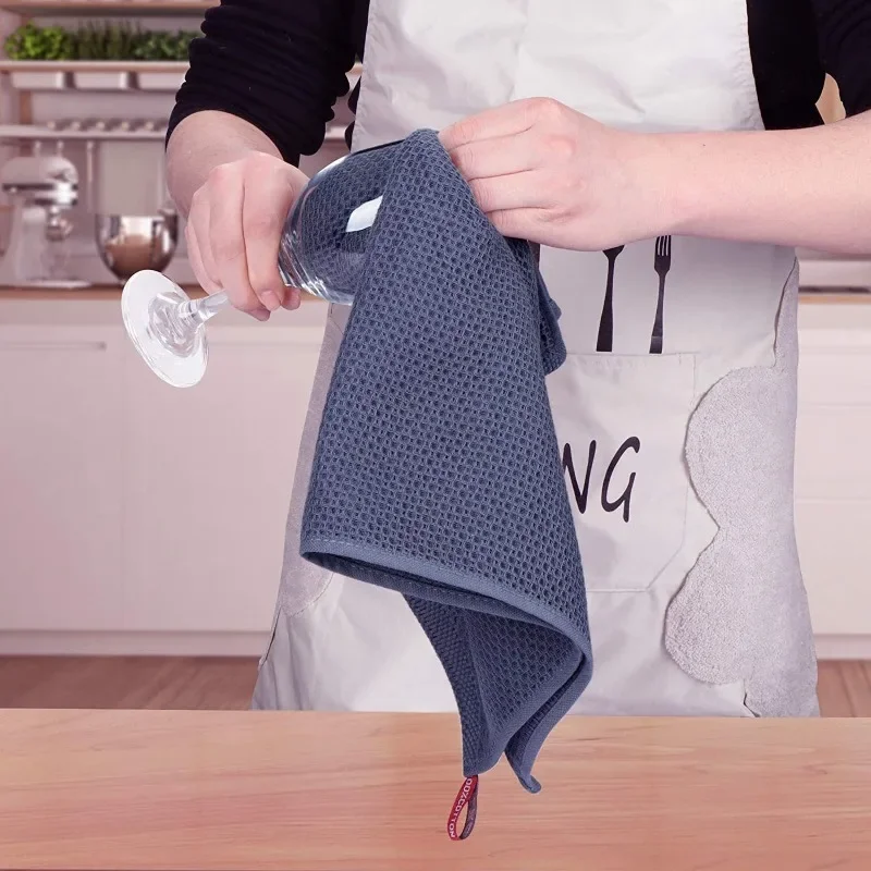 1Pc Cotton Kitchen Towel Ultra Soft Magic Cleaning Cloth Absorbent Cleaning Rags Thickened Wipe Cloths Dishcloth Clean Tools