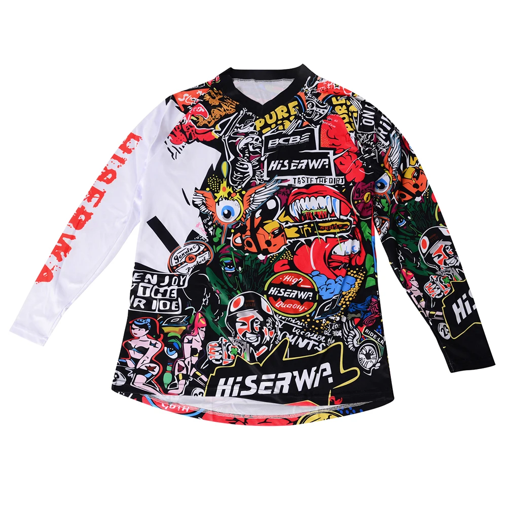 HISERWA Radtrikot Mountainbike-Bekleidung für Herren MTB-Trikot Motocross Hombre Motorrad-Radsport Crossmax Shirt Camiseta – Detail 9