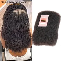 Afro Kinky Bulk Human Hair Extensions QVR US Local Shipping Natural Black/Brown Lightweight For Braiding Styling Everyday Wear