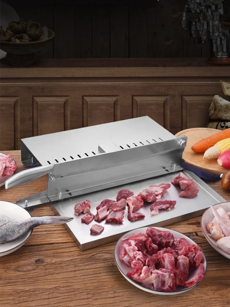Food Slicer Manual Meat Slicer Spareribs Bone Cutter Chinese Medicine Jerky Slicer Rib Chicken Fish Frozen Meat Vegetables Knife