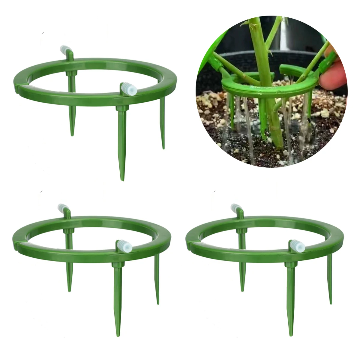 3-Leg Support Drip Emitter 5"(127mm) Drip Ring 4/7mm Hose Garden Irrigation System Rainwater Watering Plant Flower Vegetable 1Pc