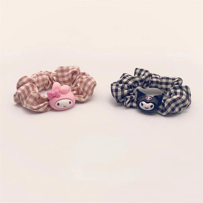 

Sanrio Kawaii Anime Cartoon series My melody Kuromi Cinnamoroll Yan Value Cute Girl Hair Rope Children's Hair Accessories Gift