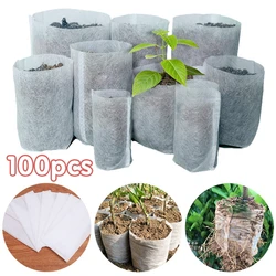 Eco-Friendly Biodegradable Plant Growing Bags - Set of 100 (11x14cm(100pcs))