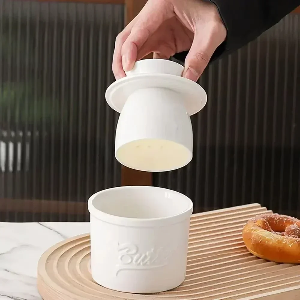 Butter Keeper Handmade Ceramic Butter Bell Crock with Lid Glossy Finish for Counter butter dish