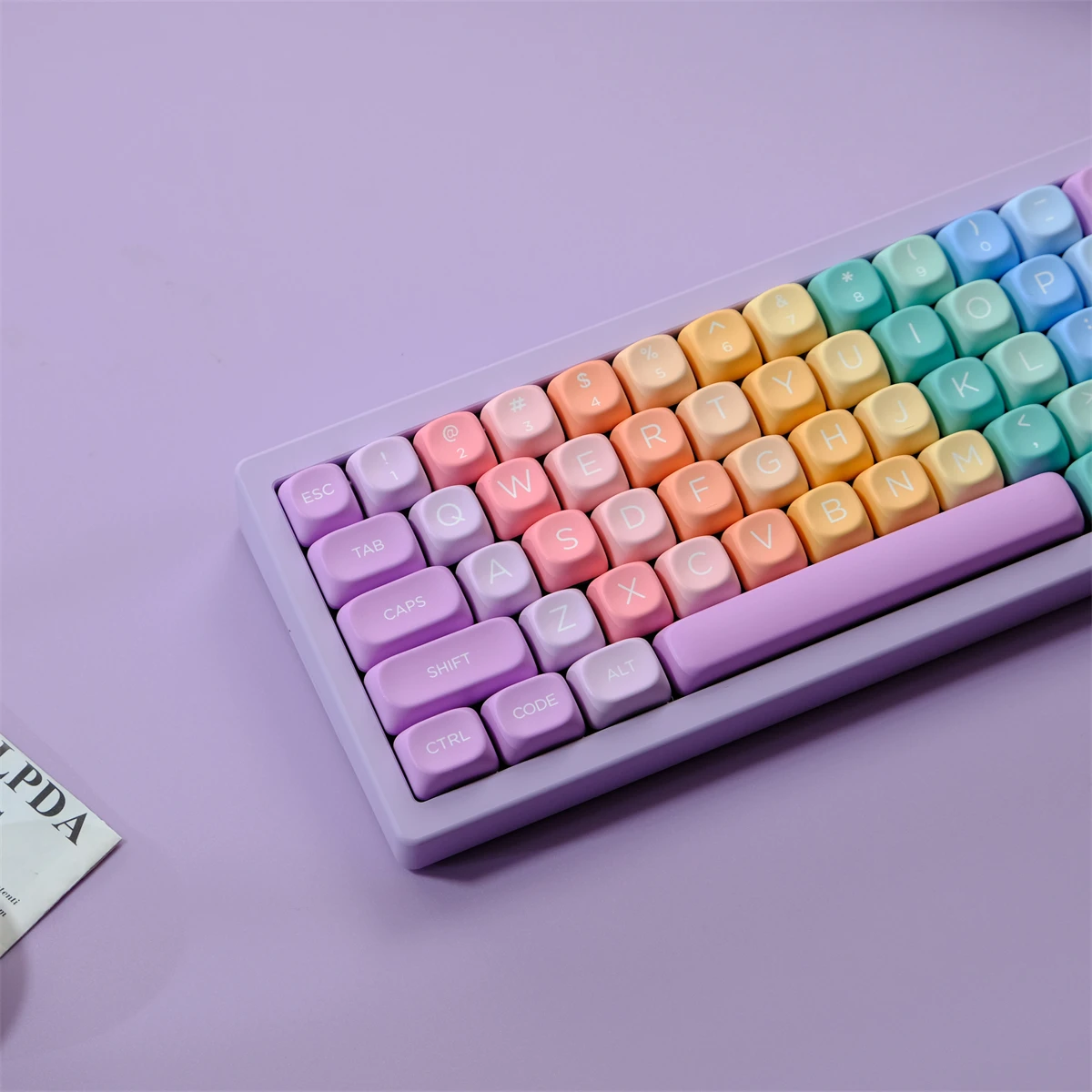 126 Keys Soft Candy Gradient Colors Keycaps Dye Sublimation MOA Profile PBT Keycaps For MX Switches Mechanical Keyboard Key Caps