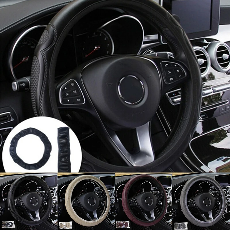 Coprivolante Universale 38cm in Pelle Traspirante Antiscivolo Accessorio Auto per Veicoli - Image 5
